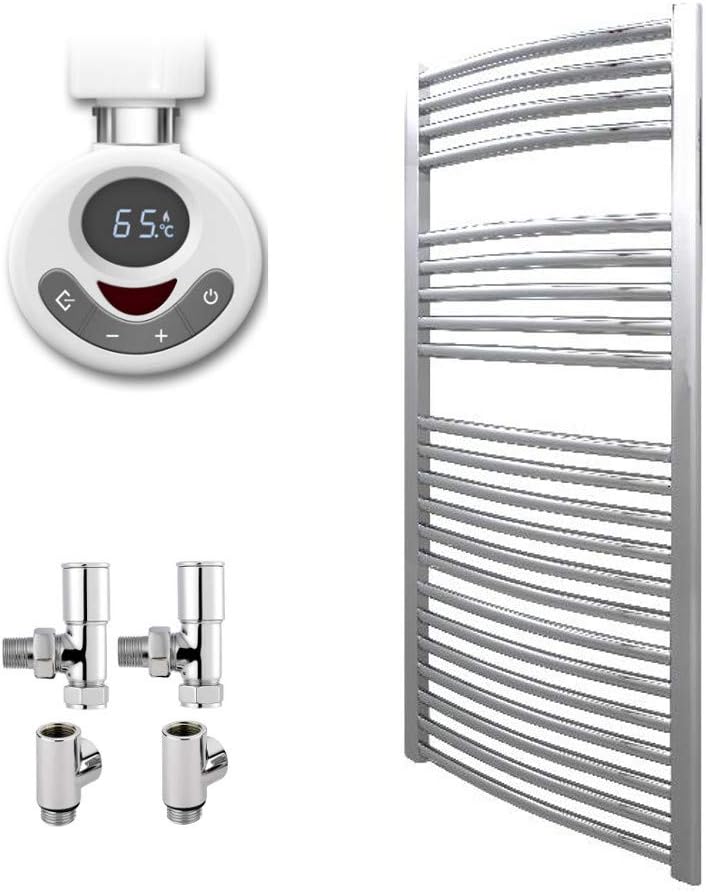 Bray Curved Dual Fuel Thermostatic Electric Heated Towel Rail/Warmer