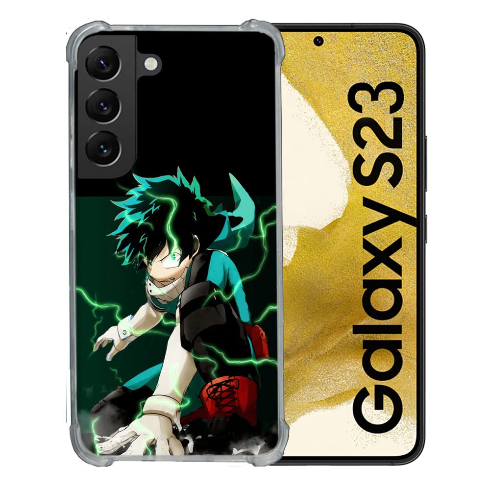 Cokitec Tempered Glass Reinforced Case for Samsung Galaxy S23 Manga My Hero Academia Deku