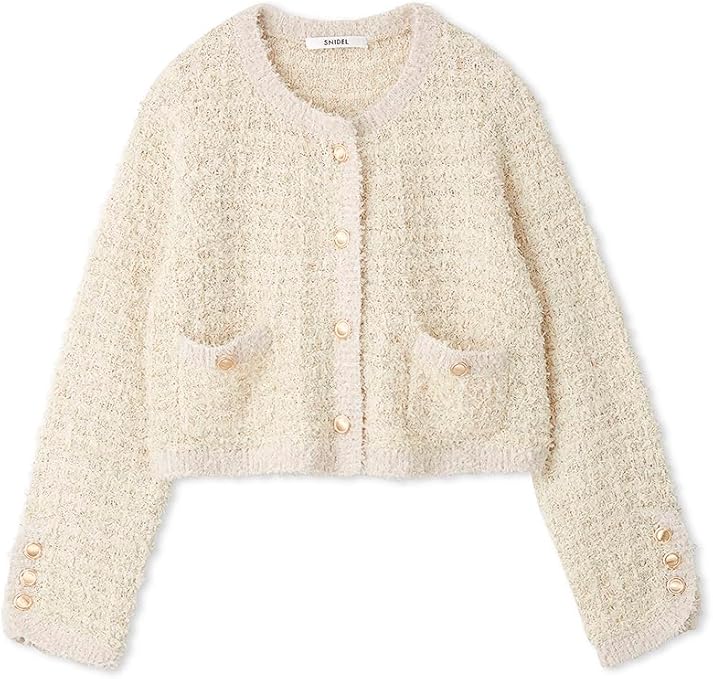 SNIDEL スナイデル ラメツイードカーディガン オフホワイト 白 SNIDEL スナイデル ラメツイードカーディガン オフホワイト 白