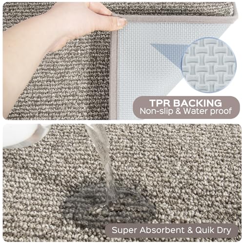 Image of Washable Runner Rug 24 inch x 96 inch Rectangular, Non Slip Absorbent Indoor Entryway Rug for Floor, Laundry, Hallway, Bedroom (Roll Packing)
