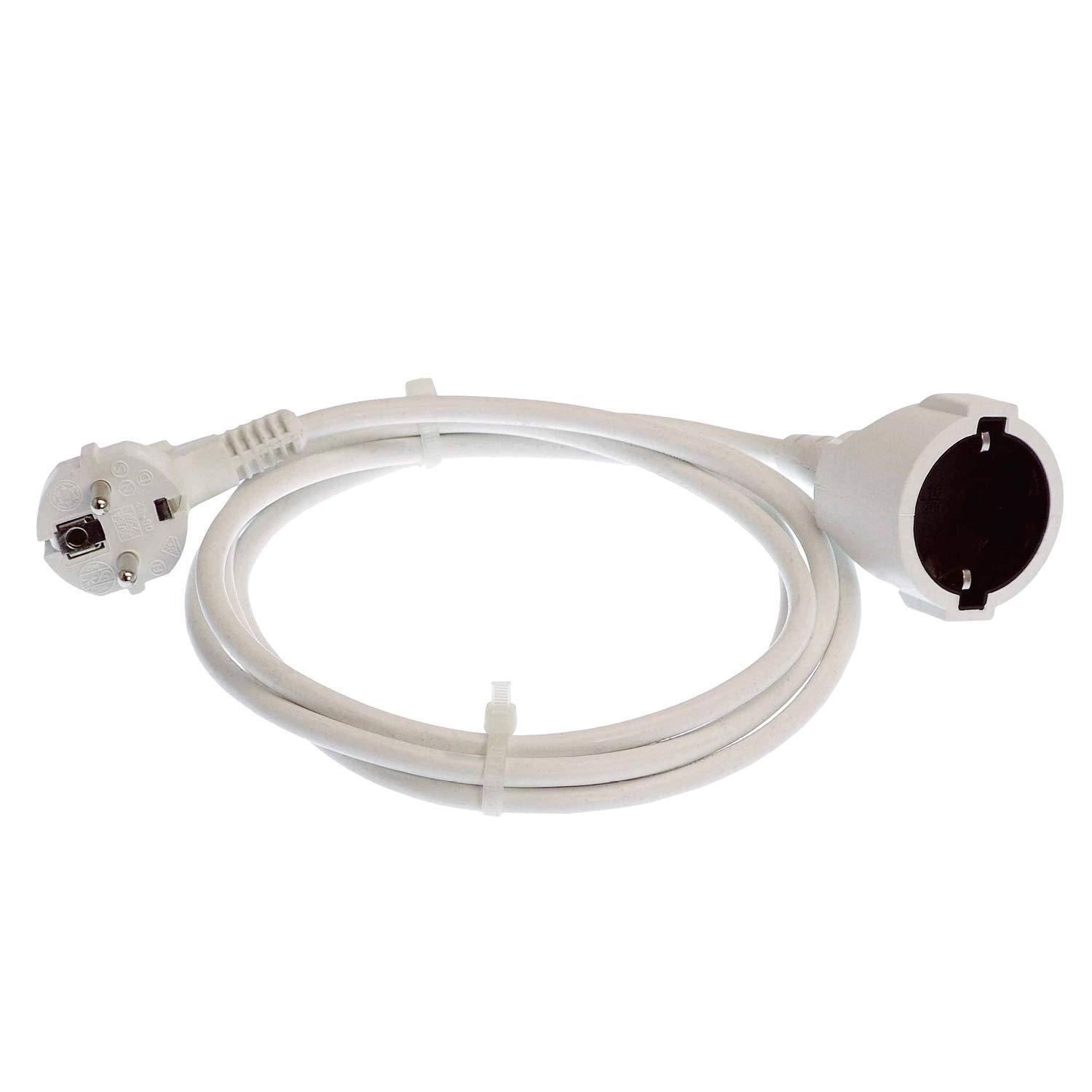 as - Schwabe alargador de Cables 2 m H05VV-F 3G1,5 - Cable de extensión 230 V / 16 A / 3.500 W - Enchufe y Enchufe Hembra con Toma de Tierra - protección contra cuerpos extraños IP20 - Blanco, 50201 — view 8