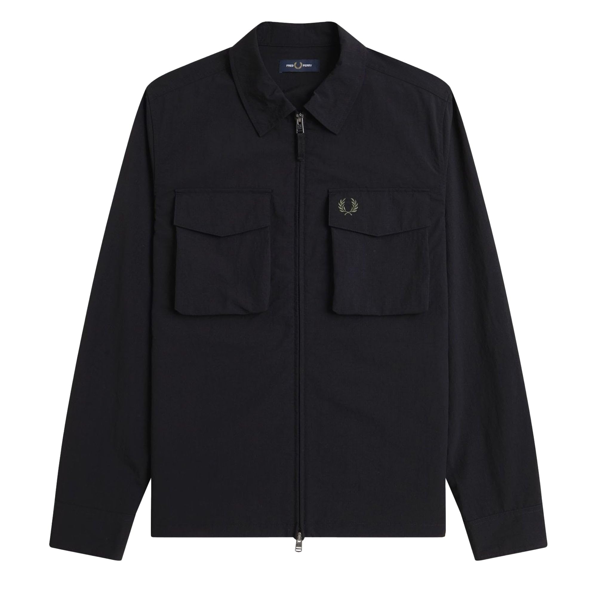 Fred Perry Noir Utility Overshirt In Ripstop
