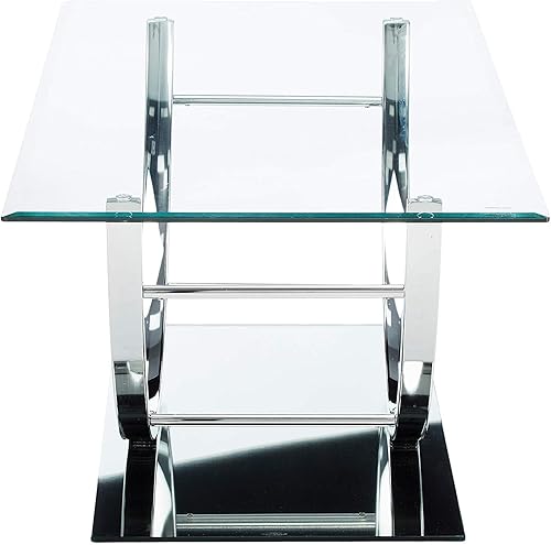 Miniatura 4 de Mesa de centro con tapa de cristal, cromada