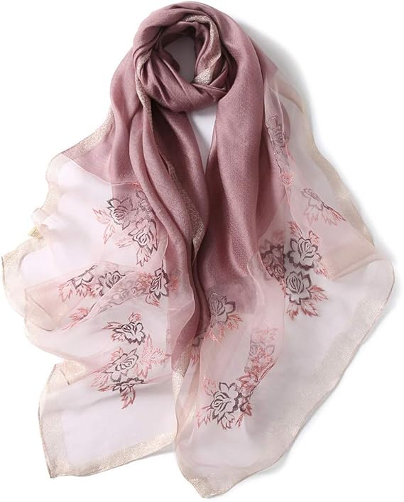 Amazon アンミダ Anmida 超薄手 シルク 大判ストール レディース 春夏 Uv マフラー スカーフ ストール 刺繍シルク ストール レディース Uvカット マフラー 通販