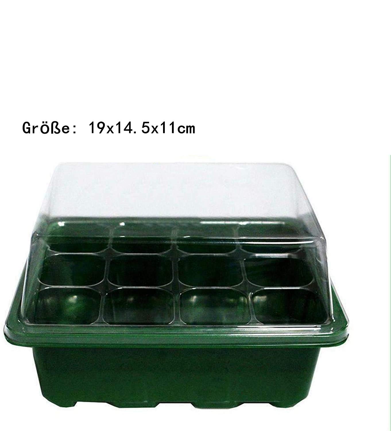 Voarge Invernadero de interior, con 12 agujeros para plantas y tapa, para invernadero, cultivo, macetas, macetas, macetas, jardineras