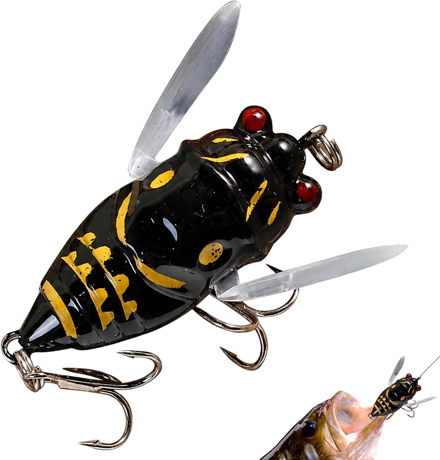 Black Cicada Fishing Lures Freshwater Attractant with Strong Hook