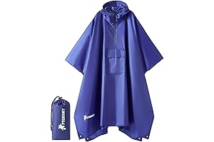 Hooded Rain Poncho Liner with Zipper for Adult with Pocket