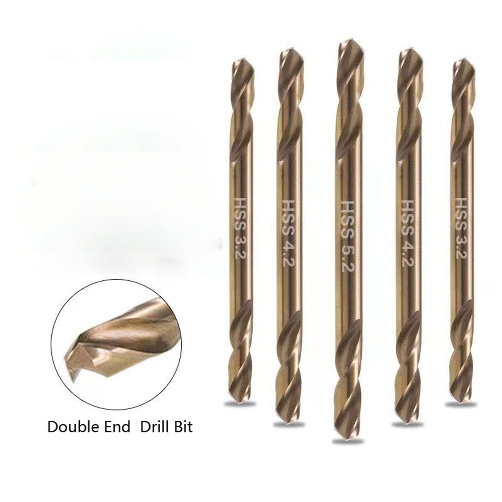 Juego de brocas para taladro rotativo Juego de 10 brocas doble cabezal HSS cobalto ultraduro filo for perforación metal y acero inoxidable con caja(5.5mm-10pcs)