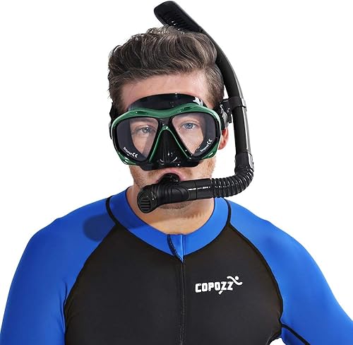 Miniatura 6 de COPOZZ Máscara de buceo para adultos, máscara de buceo, sin empañamiento, esnórquel, buceo, gafas de buceo, gran sellado, máscara de vidrio