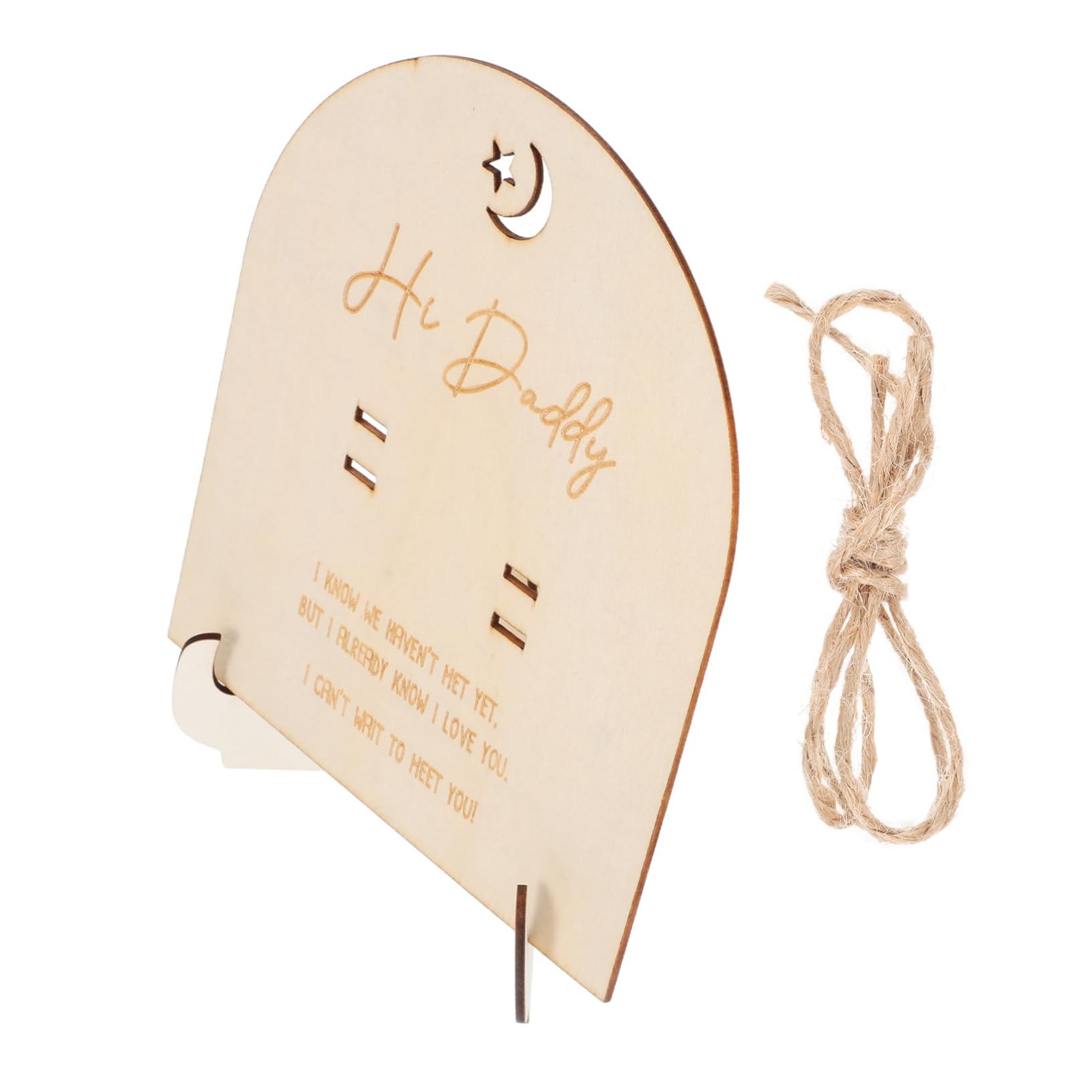 Ciieeo Pregnancy Test Keepsake Plaque with Stand 15x17.5cm Baby Announcement Board Wooden Plaque Stand for Expecting Parents Present