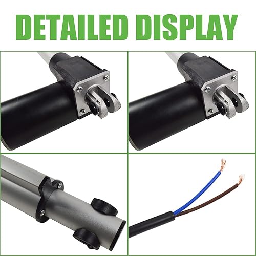 Miniatura 3 de INTBUYING Motor de actuador lineal eléctrico de 8 pulgadas (7.874 in) Carrera 12 V CC, 1320 libras (6000N) con soporte de montaje Actuadores de