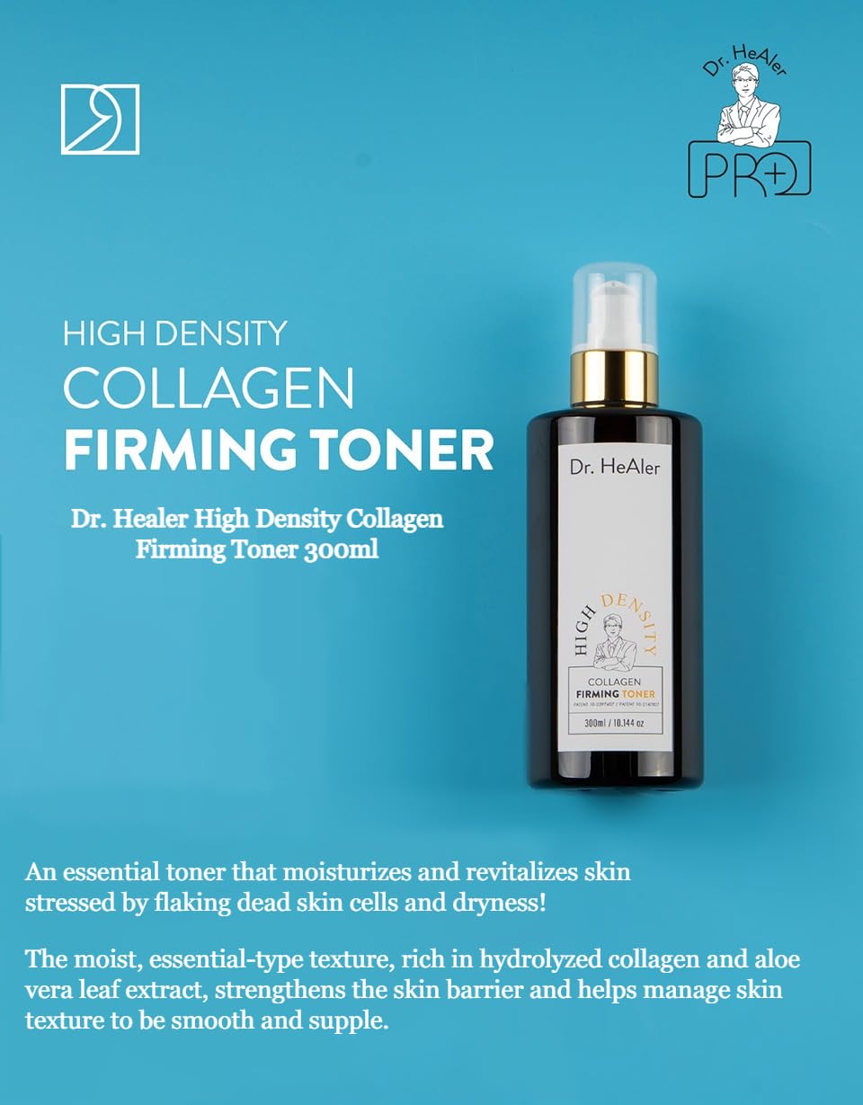 Dr. Healer High Density Collagen Firming Toner 300ml / 10.144 oz. Collagen Toner That firmes and Improves Dry, Lifeless Skin - Korean Skin Care