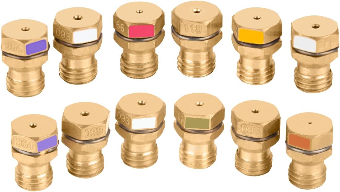 GRLP4 LP Gas Conversion Kit | Propane Orifice | Gas To Propane Conversion Kit | 12 PCS | Brass | With Instruction |Compatible With Frigidaire Kenmore Electrolux Range/Cooktop/Stove