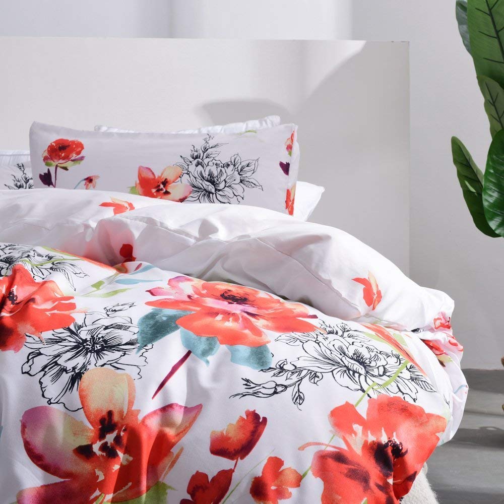 花柄セミダブルカバーセット Amazon｜Leadtimes 花柄 寝具 布団カバー セミダブル おしゃれ 4