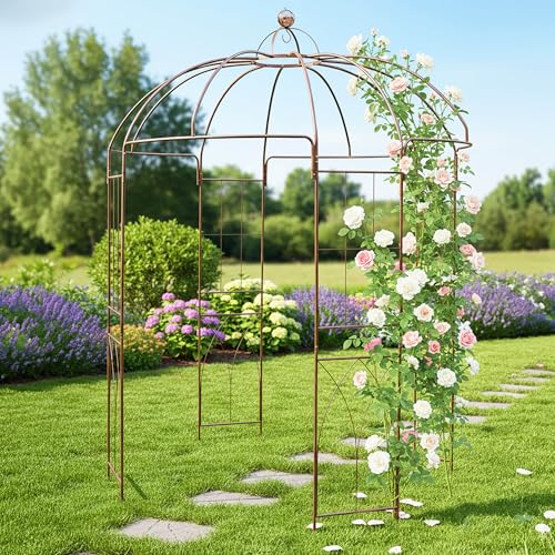 Arco de rosas para guiar enredaderas pesadas sin doblar la madera 8