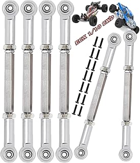 ARRCat Turnbuckles Camber Links Upgrades Parts for Ecx 1/10 2WD Ruckus Axe Brutus Circuit AMP MT AMP DB AMP Crush K&N Torment,6PCS Aluminum Adjustable Turnbuckles,Replace ECX1046,Silver