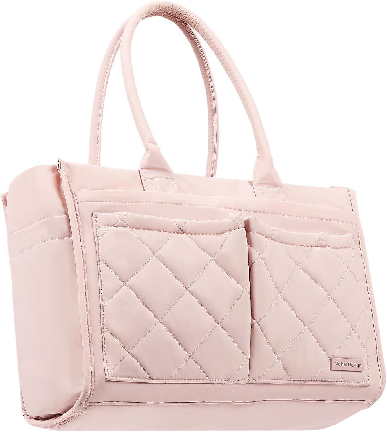 NISHEL Tote Bag for Women, Ultralight Bag with Zipper Closure & Laptop Compartment, Standable Bookbag with Multiple Pockets for College, Work