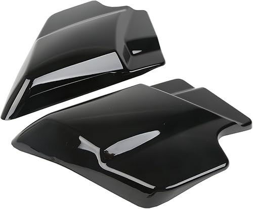 XMT-MOTO - Par de paneles de cubierta lateral de batería para Harley Touring Road King Street Glide Electra Glide 2009 y posterior, negro brillante
