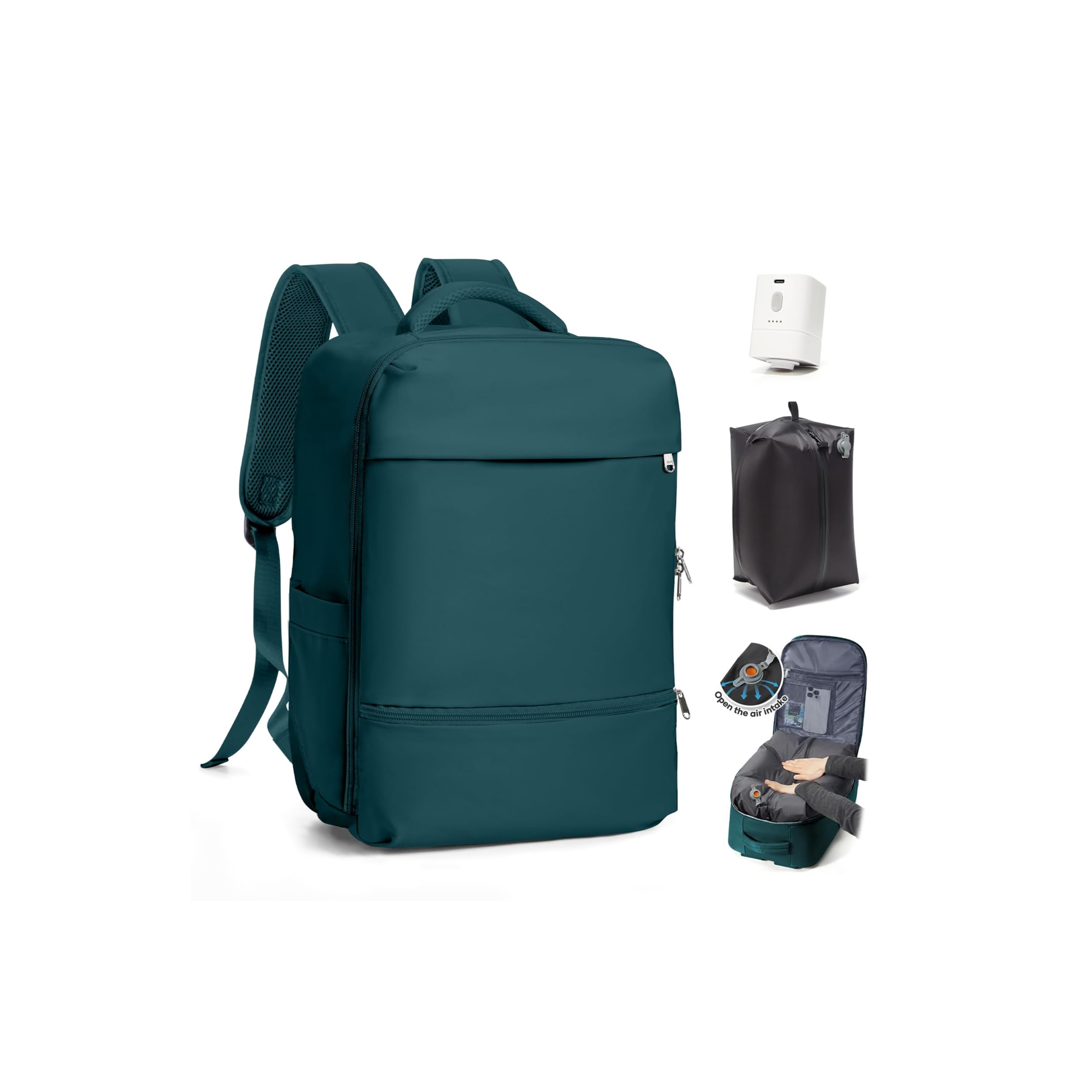 SZLX Zaino Ryanair 40x30x20 Sottovuoto con Pompa Zaino Ryanair 40x20x25 Donna Zaino da Viaggio Wizzair Bagaglio a Mano Uomo per Laptop da 14 Pollici Borse da Cabina 45x36x20 Easyjet con Porta Scarpe