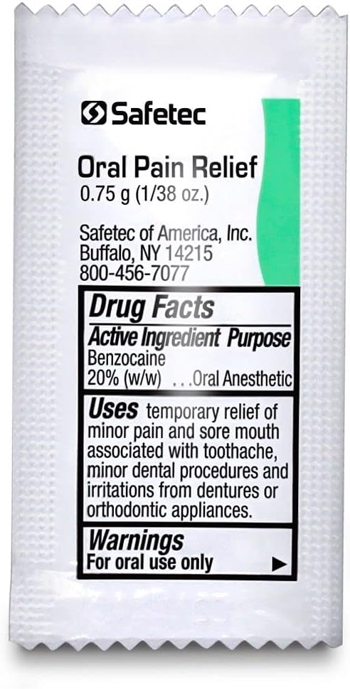 Oral Pain Relief, 0.75 Gram Packets (Box of 144)
