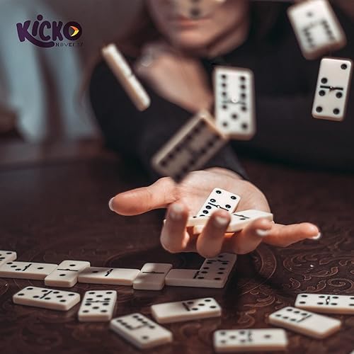 Miniatura 5 de Juego de dominó clásico premium 28 piezas doble seis en caja marrón de madera duradera para niños niñas sorpresas de cumpleaños y para cualquier