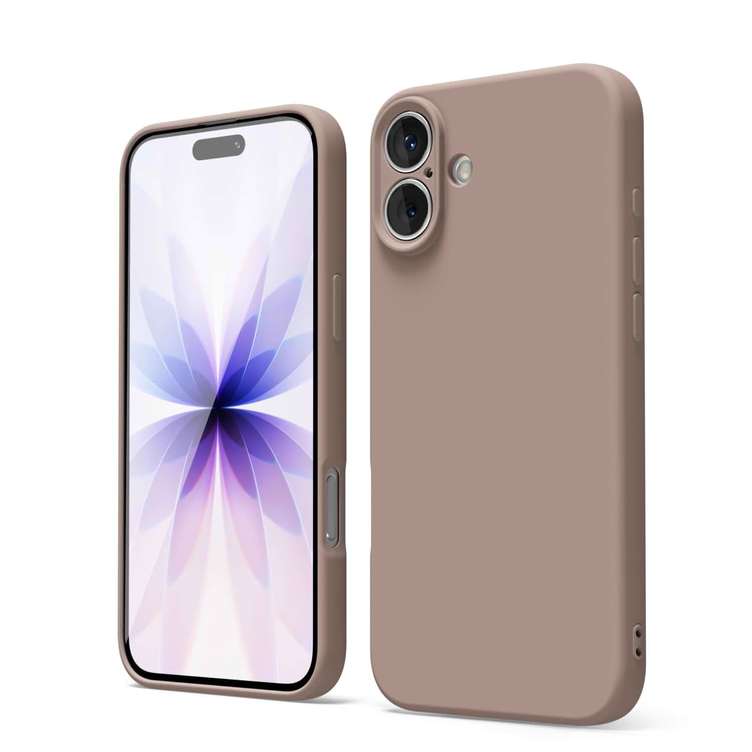 oakxco for iPhone 17 Phone Case Liquid Silicone, Cute Thin Slim Grip Soft Rubber Gel for Women Men, Smooth Matte TPU Plain Solid Color Girly Simple Case with Camera Cover Protection, Brown Fall
