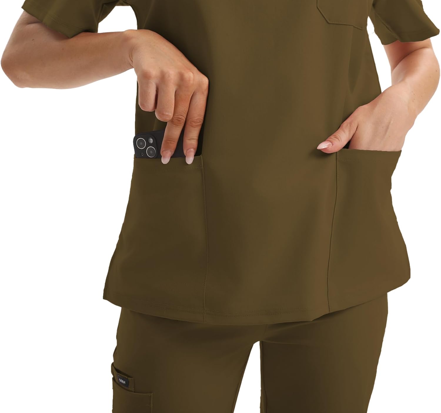 GGEH Scrub for Women Set Classic V-neck Top & Jogger Scrub Pants Medical Uniform Suit with 9 Pockets - Image 3