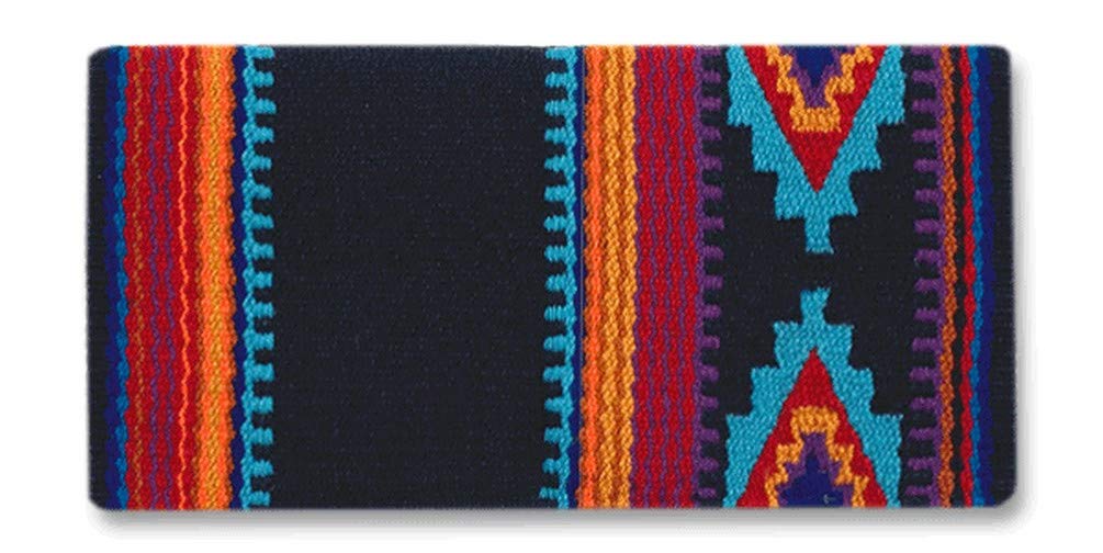 Mayatex 1461-7 Firecracker Saddle Blanket Black/Turq/Orange 36X34