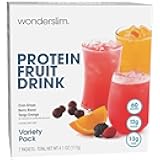 WonderSlim Protein Fruit Drink, Variety Pack, No Fat, Gluten Free, Keto Friendly & Low Carb (7ct)