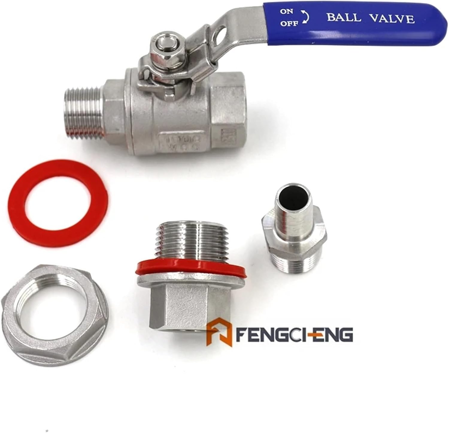 Weldless 304 SS Ball Valve with Hose Barb suitable Brew kettles, Homebrew Hardware(Big Hose Barb)