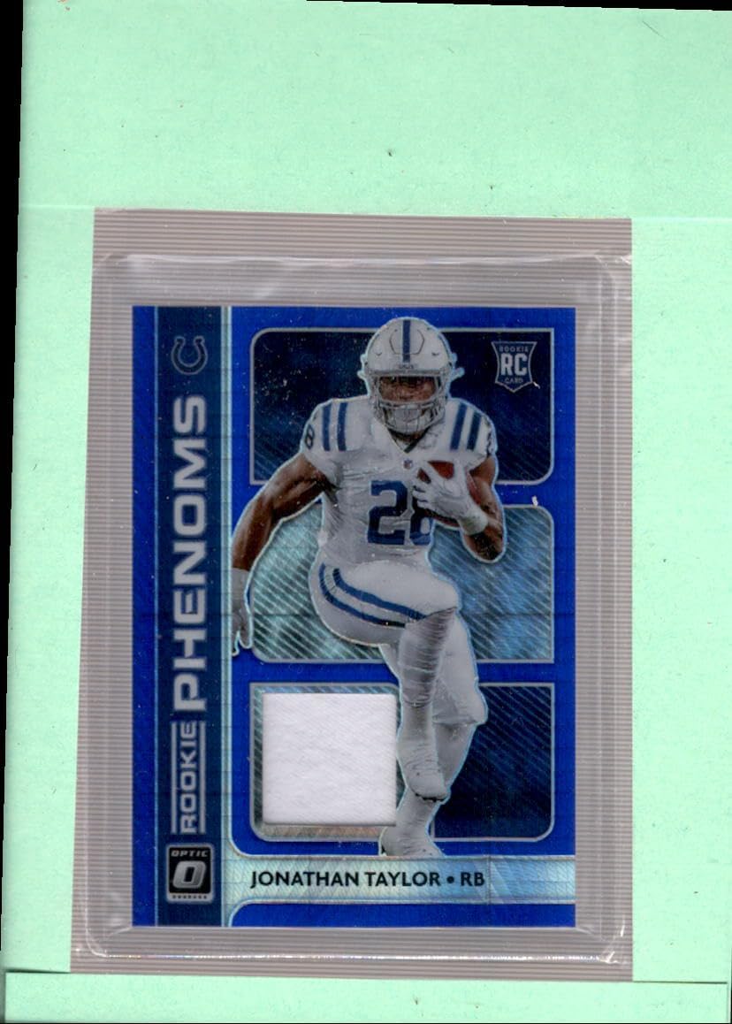2020 Donruss Optic Rookie Phenoms Blue Hyper #17 Jonathan Taylor MINT MEM Indianapolis Colts Football