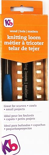 Miniatura 2 de Authentic Knitting Board Telar de madera de 32 clavijas, doble punto y punto único
