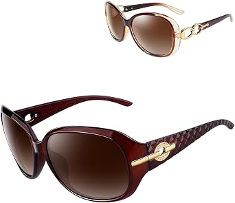Sunier Retro Oversized Polarized Sunglasses UV400 Protection