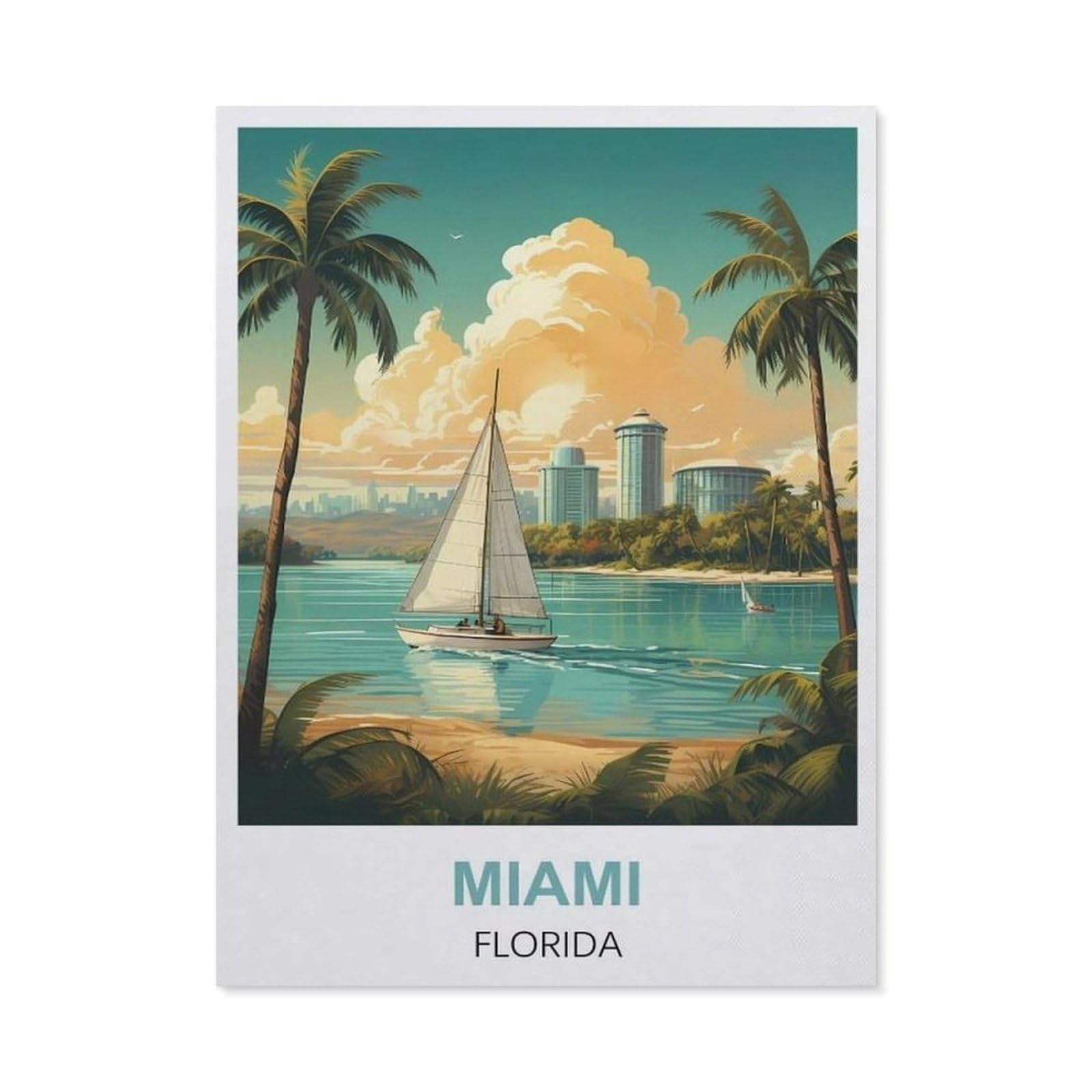 Tin Sign，Miami Florida(15x30cm）