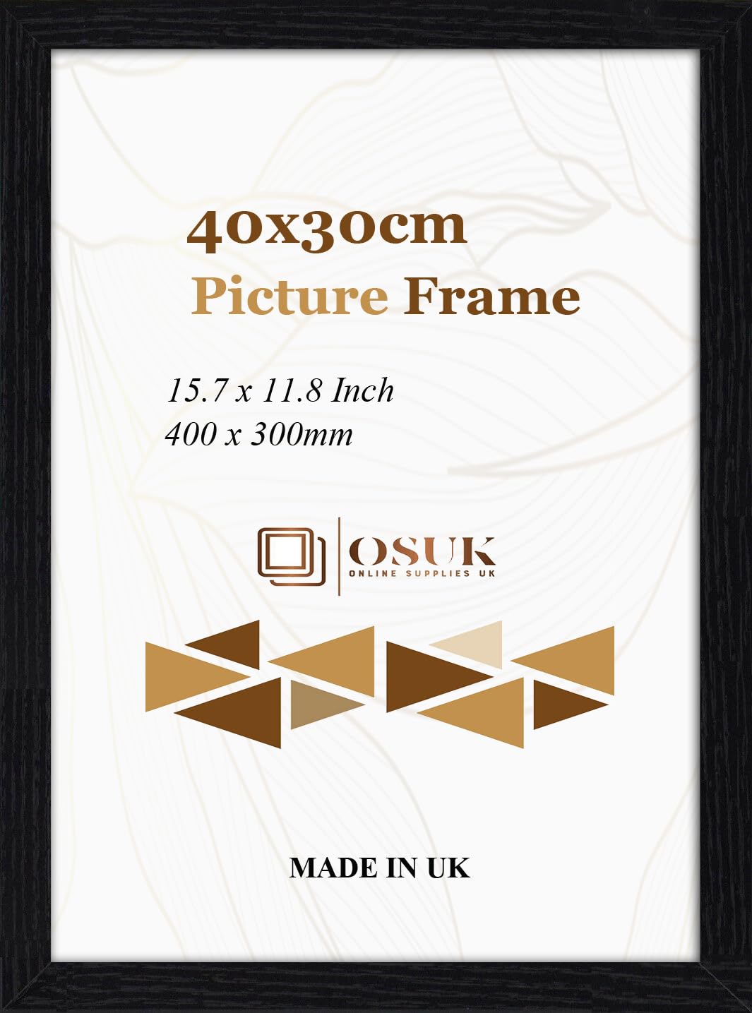 Frameeazy Black Osuk Limited 30X40 Cm Poster Frame - Large Picture Frames 15.7X 11.8 Inch (40Cm X 30Cm) - 300 X 400Mm Wooden Frames With Safe Perspex Front & Wall Mounting