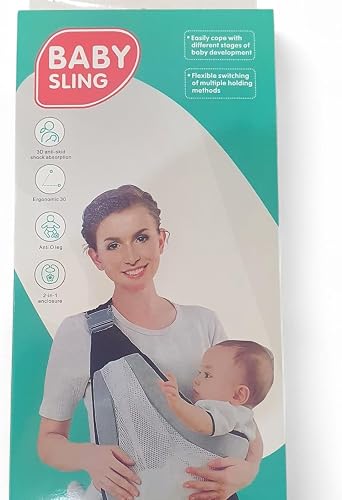 Ergonomic Baby Sling 2-in-1 Carrier with Safety Buckle, Cotton, Breathable Honeycomb Design, Anti O-Leg Support