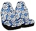 Allison 67-0346BLU Blue Hawaiian Print Universal Bucket Seat Cover - Pack of 2