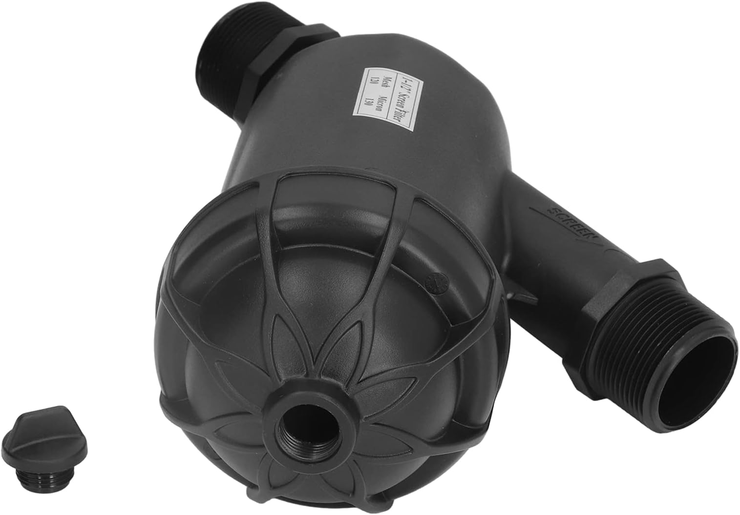 120 Mesh Drip Filter with G1-1/2 Male Thread, PP Material Irrigation Filter for Gardening Greenhouse - Large Filter Area, Mesh Filtration Technology, High Flow Ra
