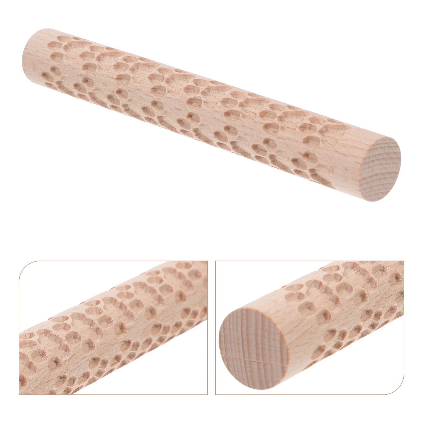 STOBOK Clay Modeling Pattern Rollers Clay Rollers Textured Wooden Hand Rollers Clay Rolling Pin Modeling Cat Paw Pattern Embossed Rollers Kit Hand Roller Pottery Tools - Image 4