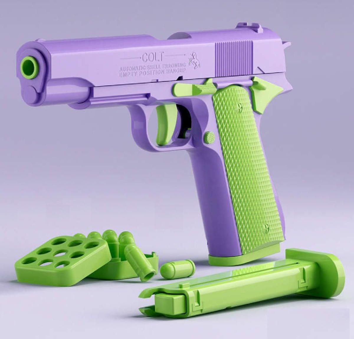 3D Printed Shell Ejecting Toy Gun, Fidget Gun.Stress Shot, Can Reload But Cannot Fire, For Family And Friends In | Whizz Foam Blasters