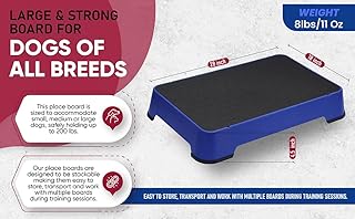 HUNTMARK Dog Training Place Board - Durable Hunting Dog Training Platform - Non-Skid Surface and Nonslip Feet - Stackable, Portable Agility Platform - Modern Puppy Trainer Equipment (Dark Blue)