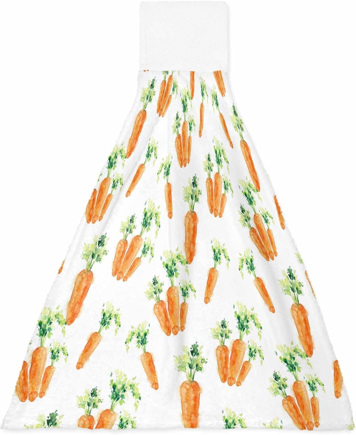 Easter Carrot Kitchen Hand Towels with Hanging Loops Set of 2 Spring Watercolor Modern Art Soft Thick Oven Fingertip Dry Microfiber Tie Dish Towel Absorbent Cleaning Washcloth for Bathroom Kitchen