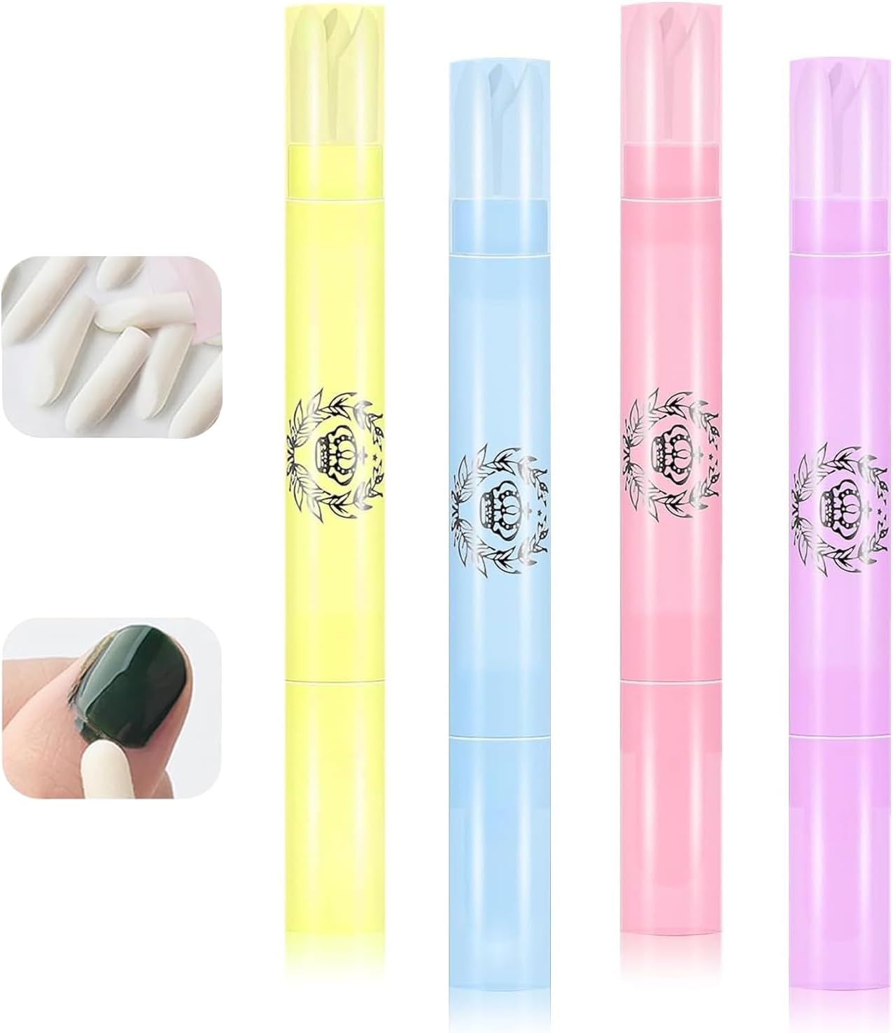Nail Polish Corrector Pen, 4Pcs Nail Polish Remover Tool with 20pcs Tapered Refill Tips, Nail Polish Correction Nail Edge Cleaning Pen for Nail Art DIY