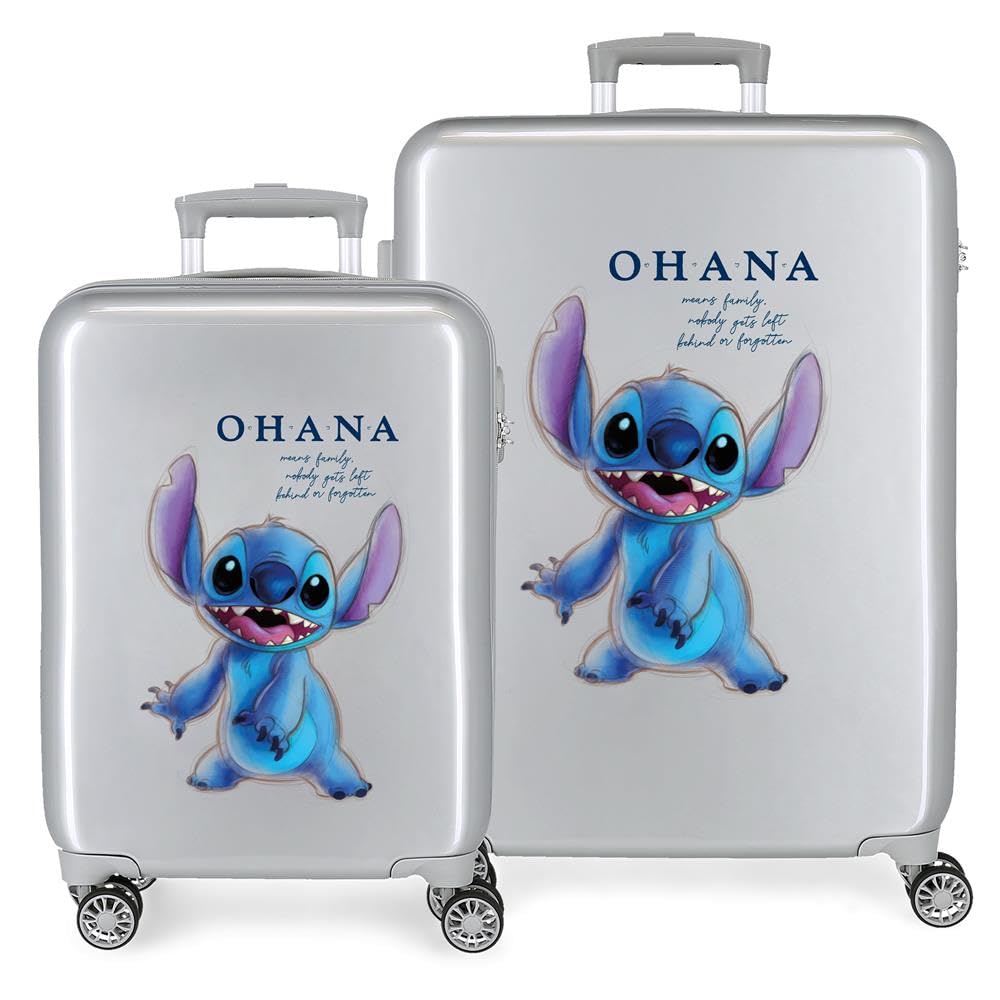Disney Stitch Zestaw Walizek, Srebrny, 55/70cm