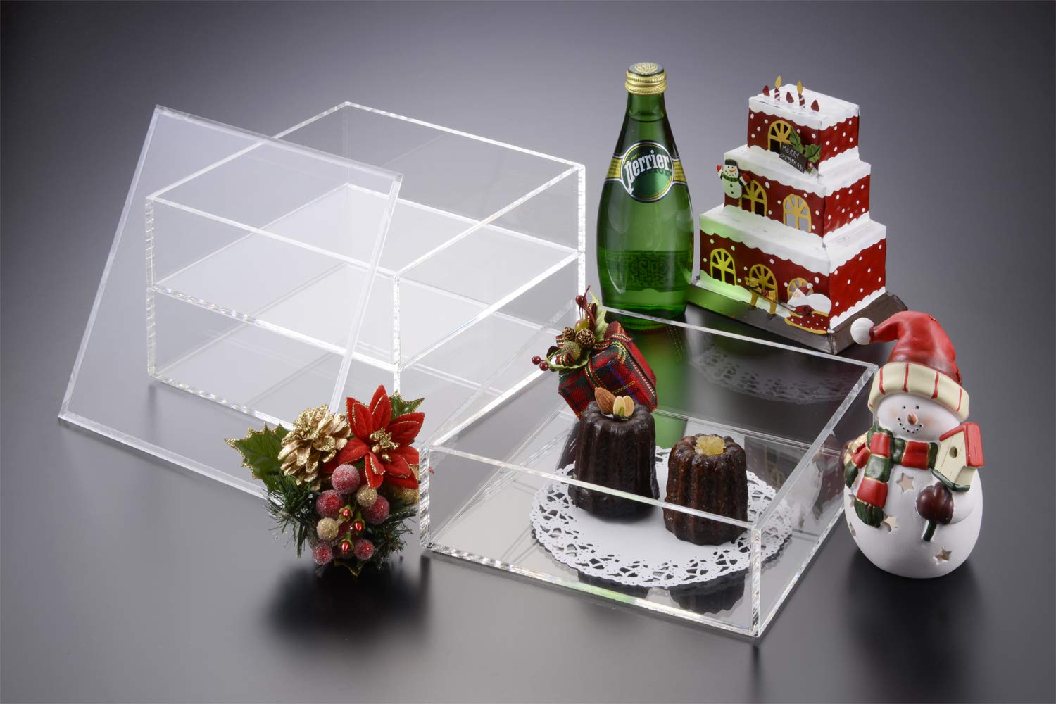 Amazon｜misorato 【Lサイズ】アクリル 重箱 クリア かわいい お重