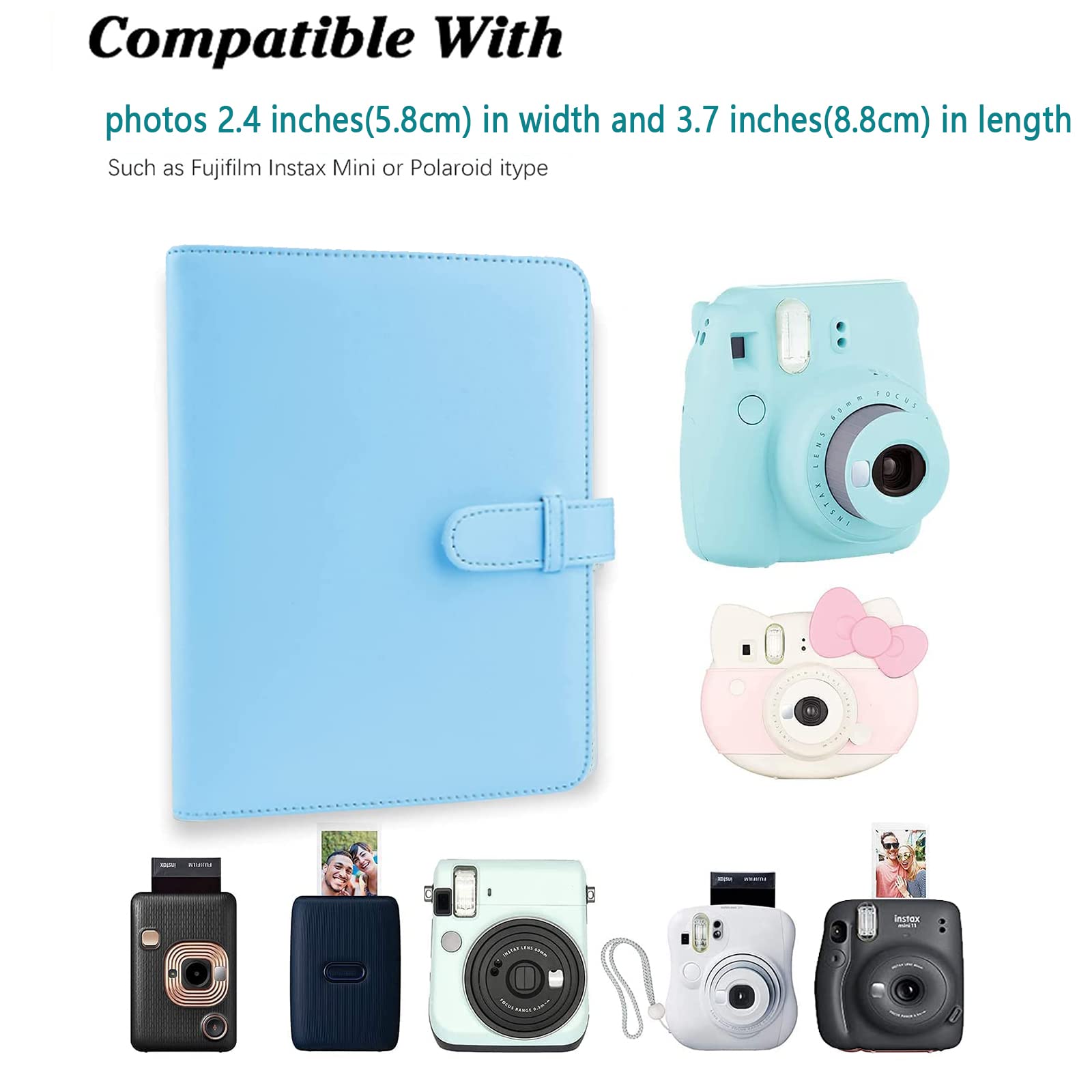 Album Per Polaroid Go Da 256 Foto - Bianco, Pelle Vegana, Tasche Trasparenti - Foto 12