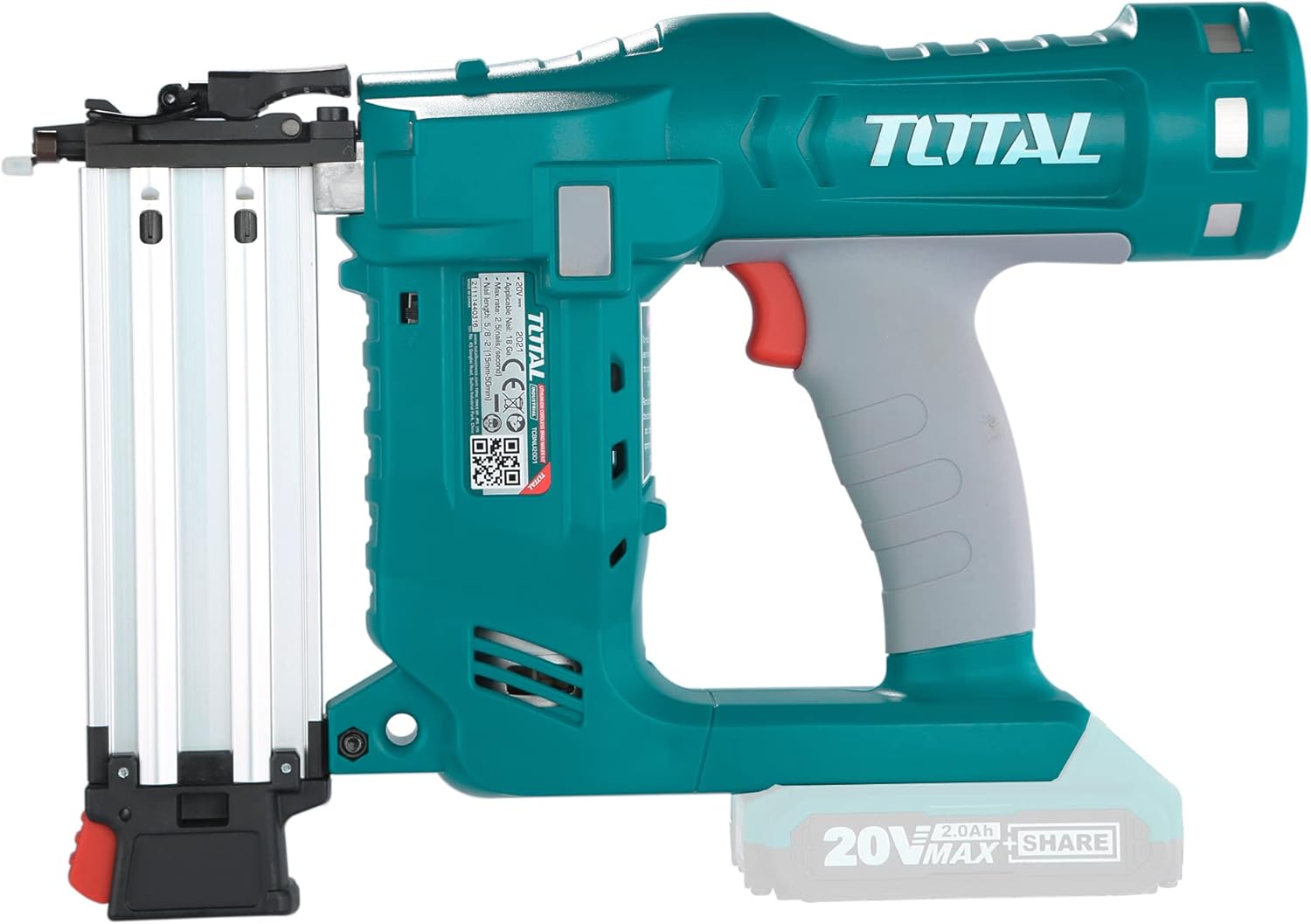 Total Tools P20S 20V Cordless Electric Brad Nailer with battery