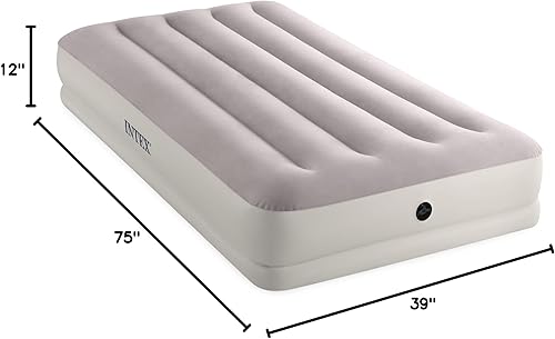 Miniatura 8 de Intex 64177E Dura-Beam Standard Prestige Colchón de aire de altura media Fiber-Tech - Tamaño individual - Bomba de aire USB de llenado rápido