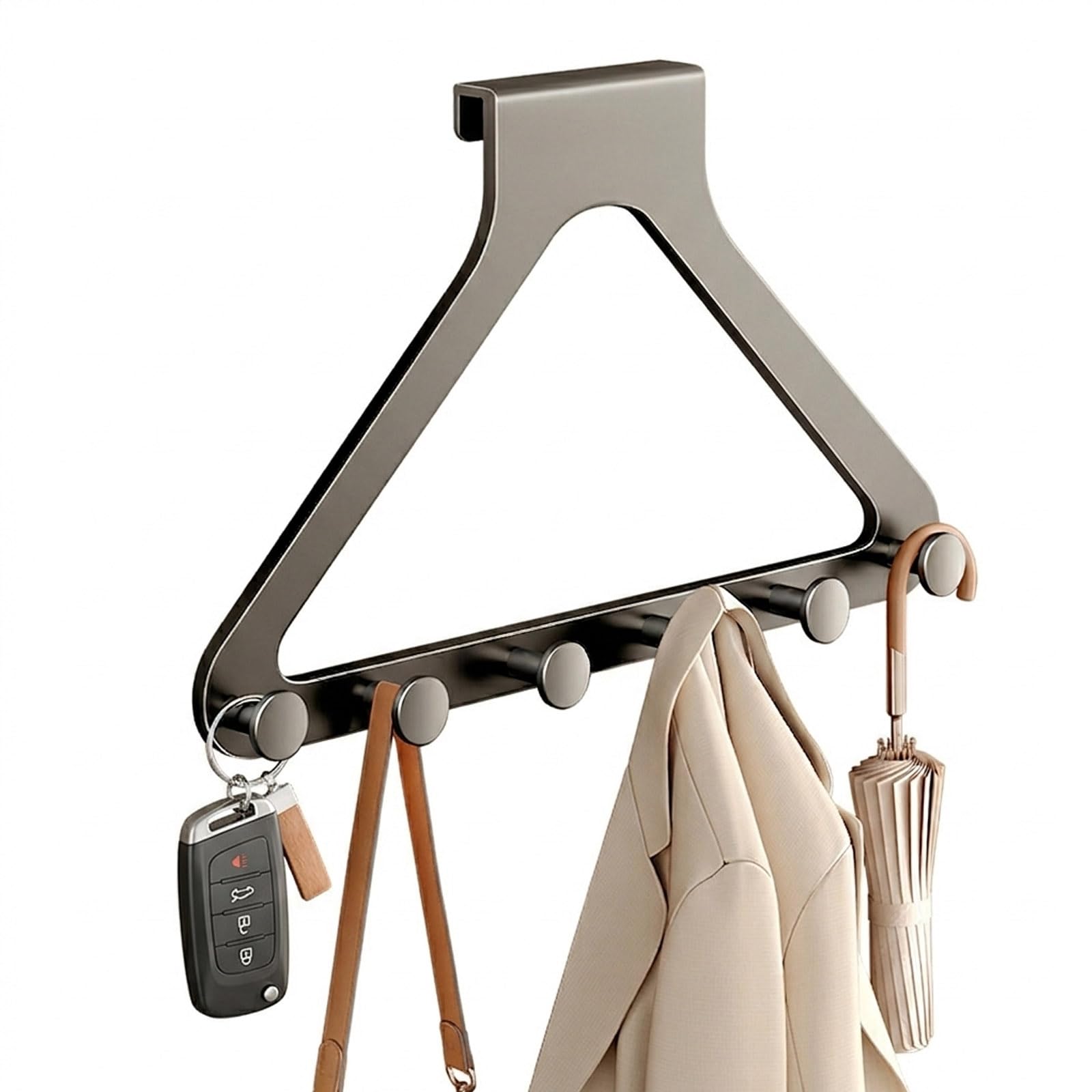 Organizador para colgar sobre la puerta, organizador sin taladrar para abrigos, sombreros, bufandas, toallas, ganchos detrás de las puertas para baño