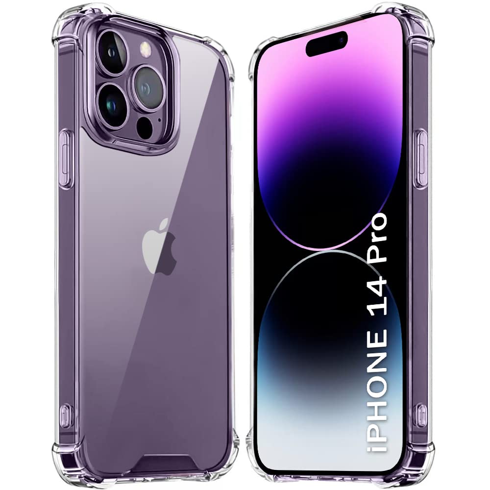 TheGiftKart TPU+PC Ultra-Hybrid Crystal Clear Back Cover Case For Iphone 14 Pro, Camera & Screen Protection Bumps, Shockproof Design, Hard Back Cover Case For Iphone 14 Pro (Transparent Bumper) (B0BT83S5RF) Amazon Price History, Amazon Price Tracker